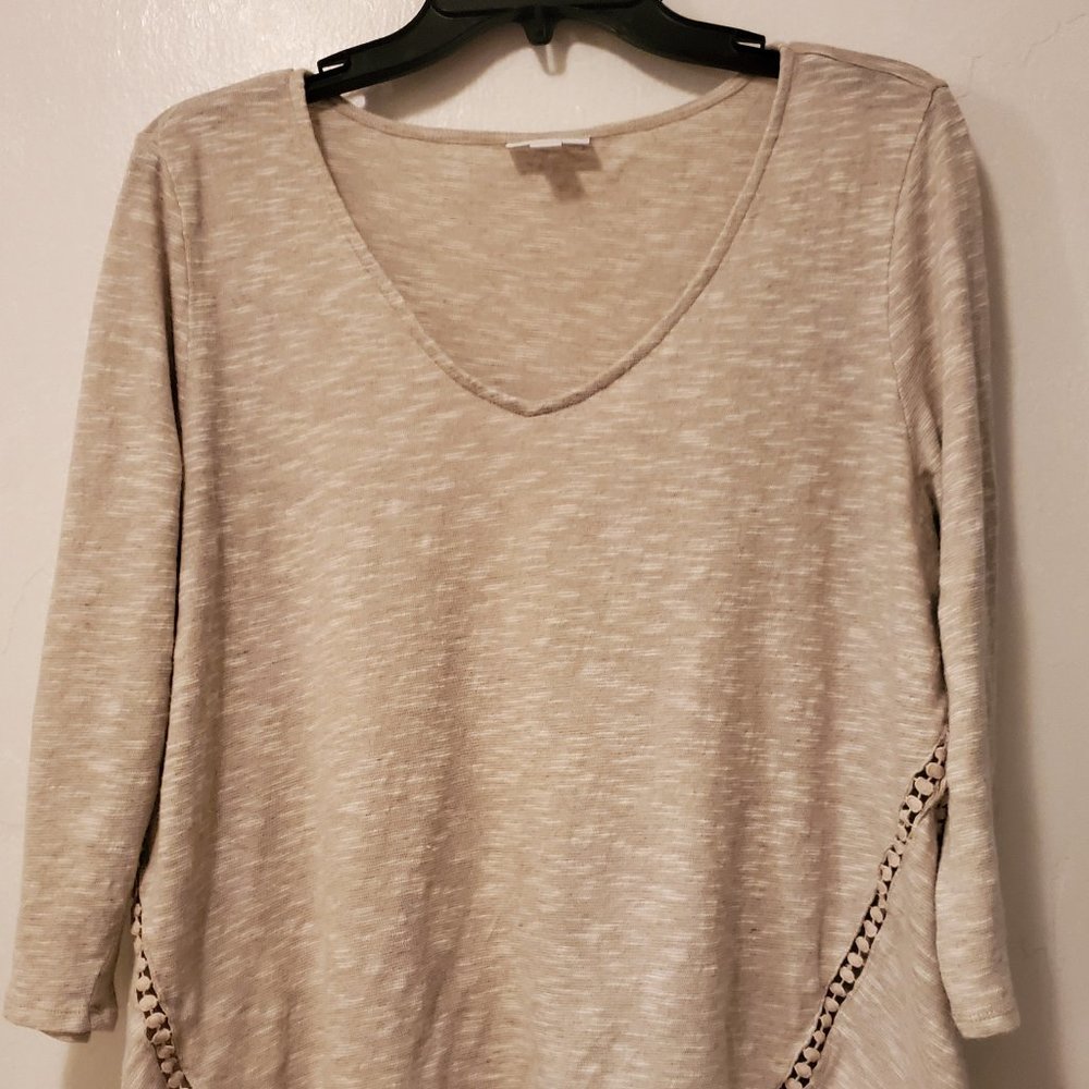 J. Jill Knit Shirt size Large natural beige color